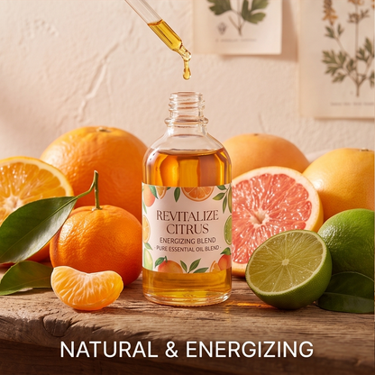 CALMIRAY Revitalize Citrus energizing blend with fresh oranges and dried orange slices
