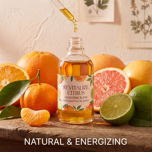 CALMIRAY Revitalize Citrus energizing blend with fresh oranges and dried orange slices