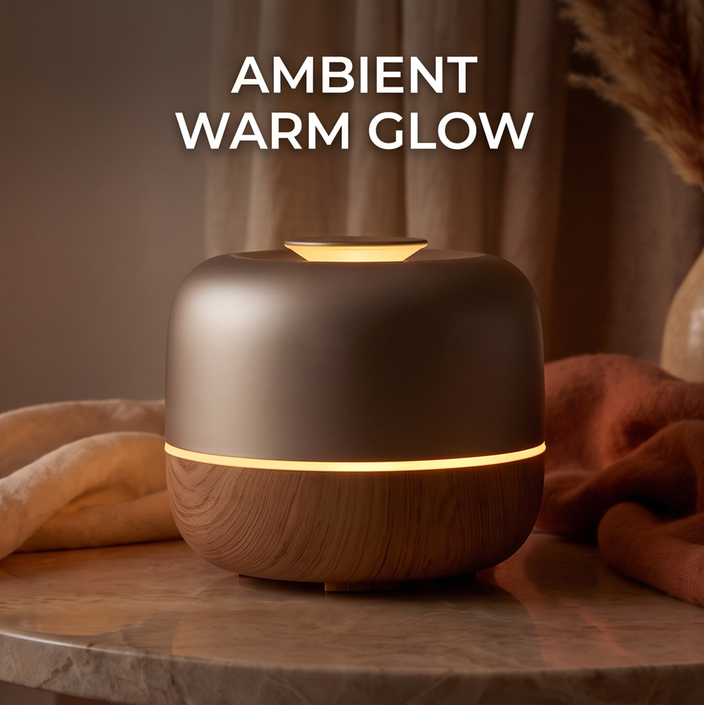 CALMIRAY diffuser with adjustable mist and LED light control buttons