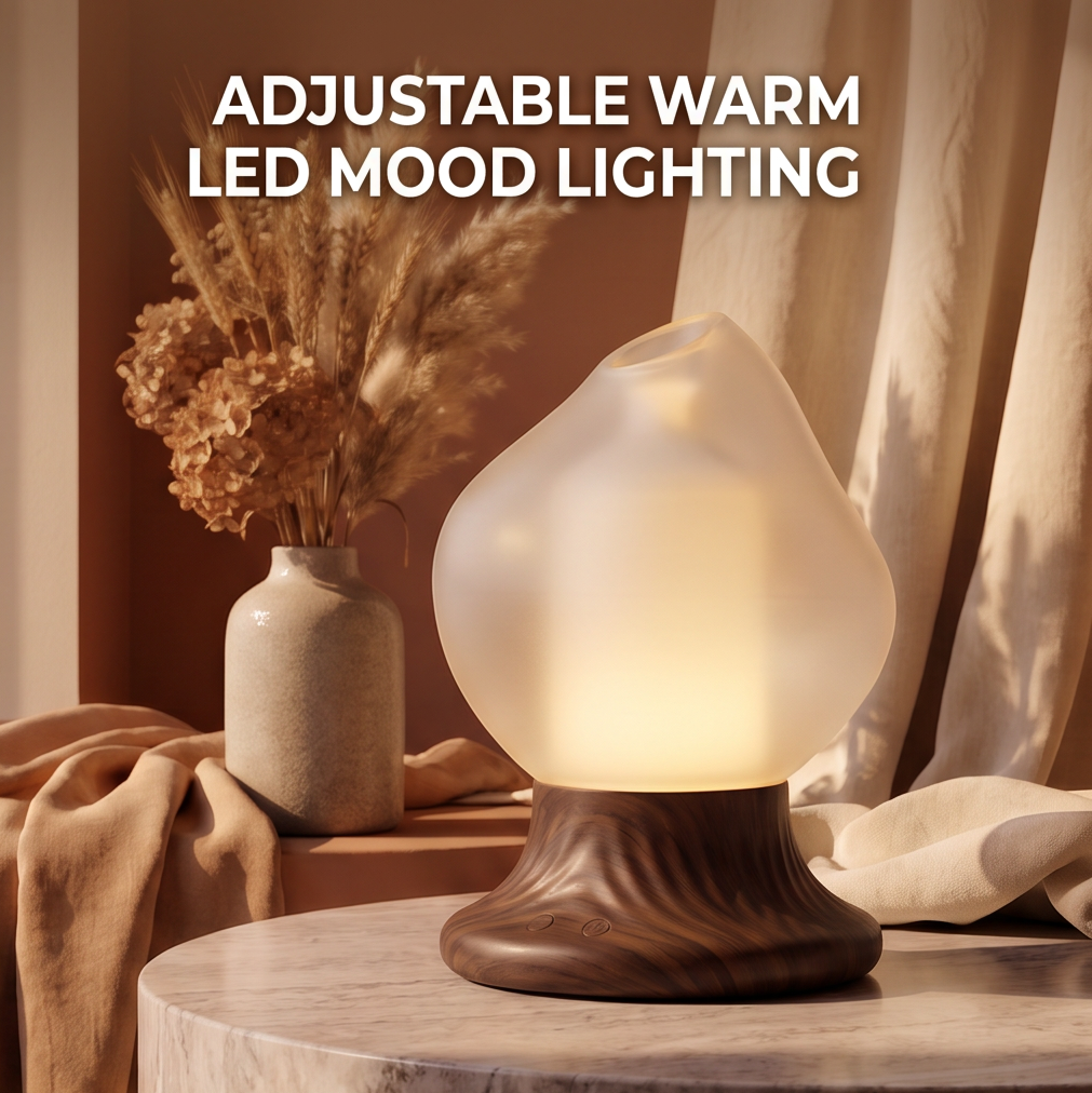 CALMIRAY ultrasonic cool mist and essential oil diffuser with frosted glass
