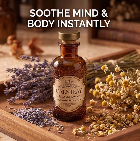CALMIRAY essential oil with dried lavender and chamomile, soothe mind and body instantly